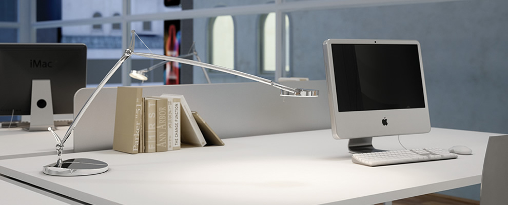 bureaulamp zwart en chroom