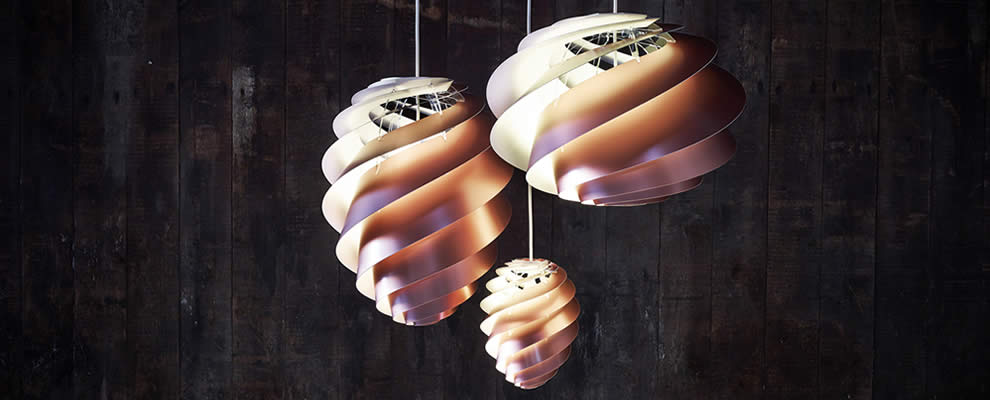 koper kleurige deense lampen