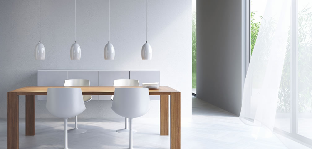glas hanglampen wit en zwart