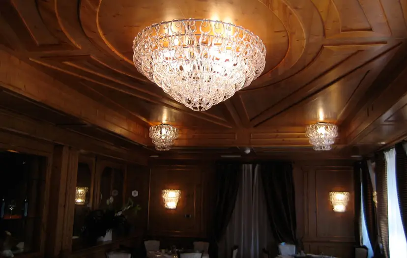 plafondlamp kristal restaurant