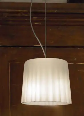 hanglamp- cloth plisse glas eettfael leeslicht