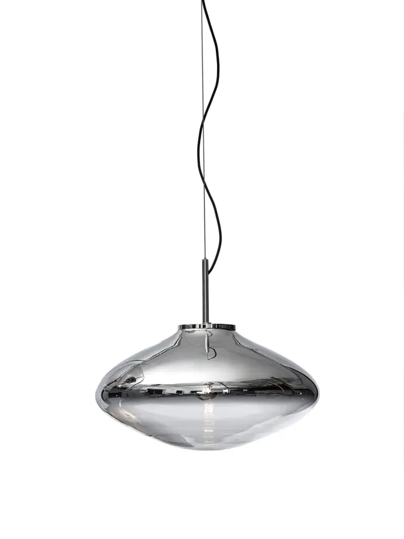 Hanglampen Groot Glas Hal Serre Chrome