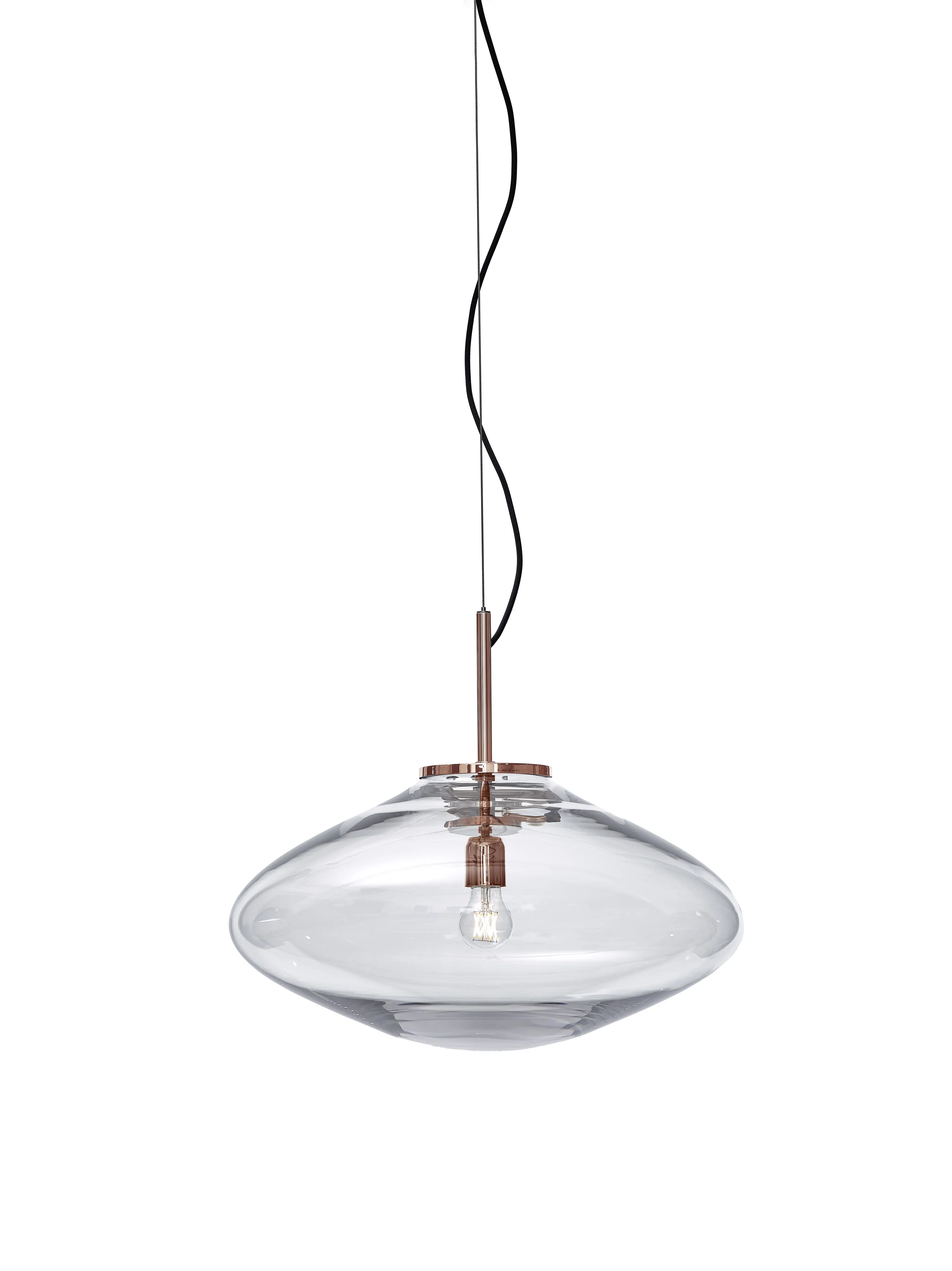 Hanglamp Glas Disc Clear Copper