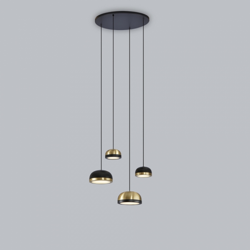 LED hanglampen eetafel messing, koper, zwart